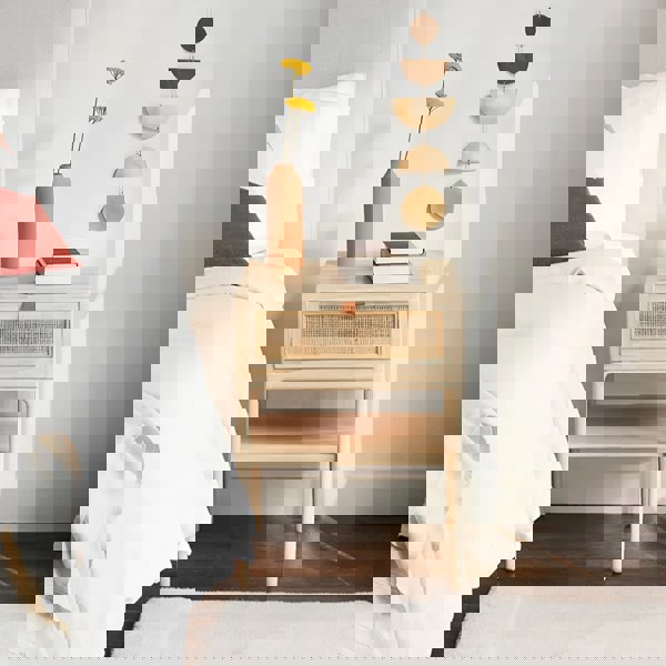 Cement Bedside Table, Light Oak-Weilai Concept-Weilai Concept