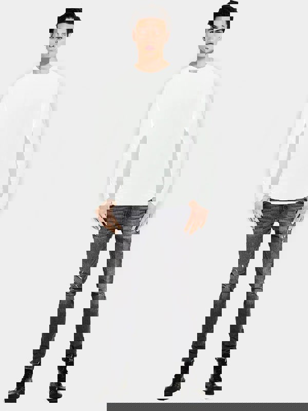 Yoga Studio Men's Long Sleeve Organic Cotton T-Shirt - White - X-Small