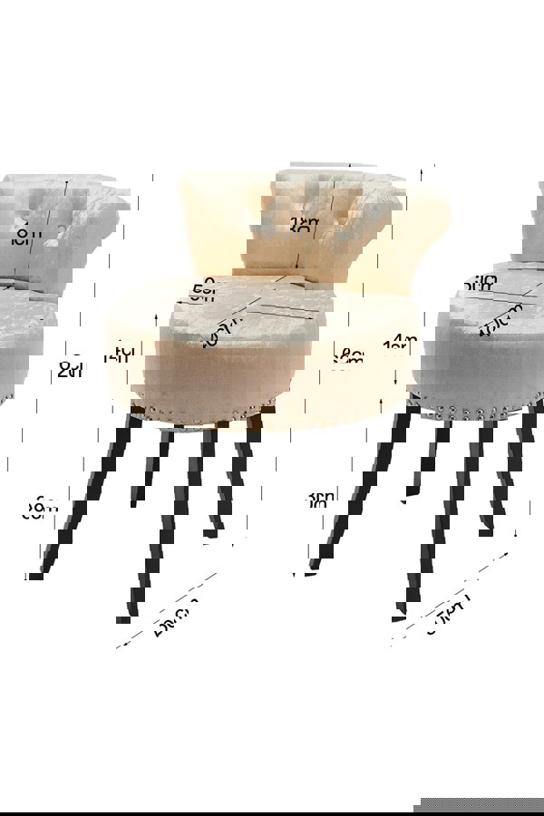 Living and Home Luxury Ice Velvet Champagne Upholstery Dressing Stool