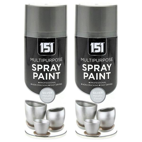 151 2X 151 Metallic Silver Spray Paint 400ml