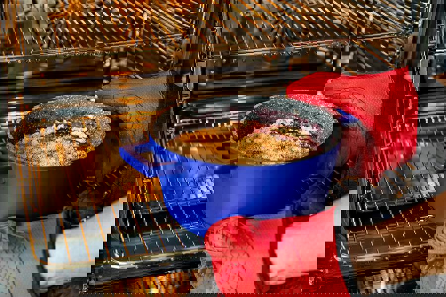 MasterClass 3pc Cast Aluminium Casserole Set with Self-Basting Lids, Non-Stick, Induction to Oven, 2.5L–4L, Electric Blue, Gift Boxed