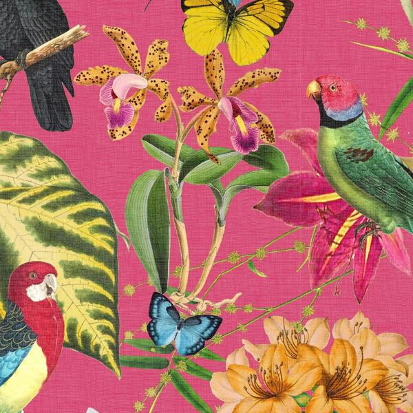 Envy Paradiso Floral Wallpaper - Hot Pink - 10m