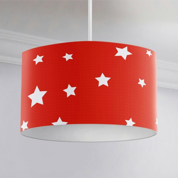 Red Stars Ceiling Lampshade - Happy Linen Company