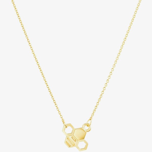 T. H. Baker Yellow Gold Plated Large Bee Necklace BFL2-YGP