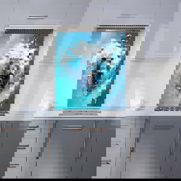 Warren Reed - Designer Polar Bear Face Splashart Kitchen Splashback