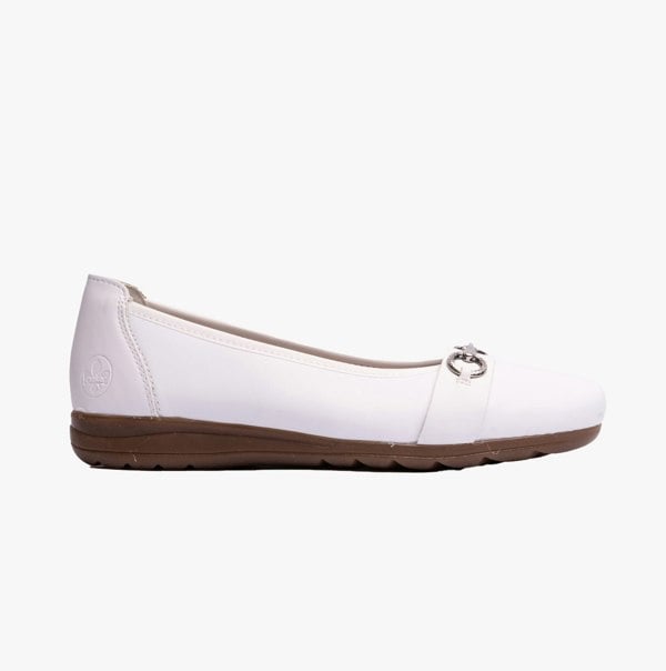 Rieker Slip-On Womens Shoes - White (L9360-80)