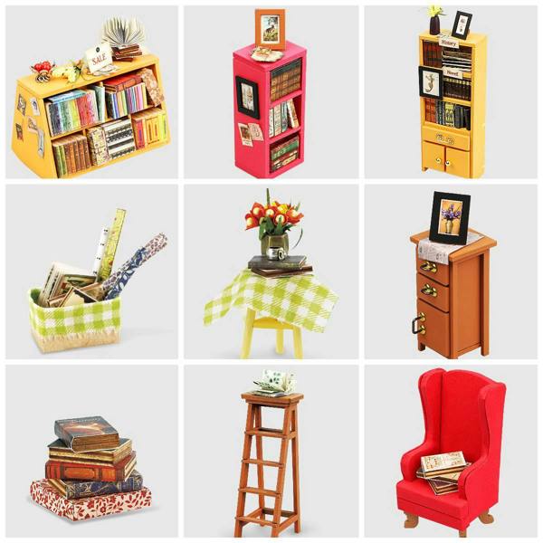 Dyzi 221 Piece Sam’s Study Miniature Library 3D Puzzle