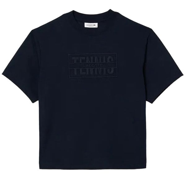 Lacoste Womens/Ladies Embroidered Cotton Oversized Tennis T-Shirt - Blue