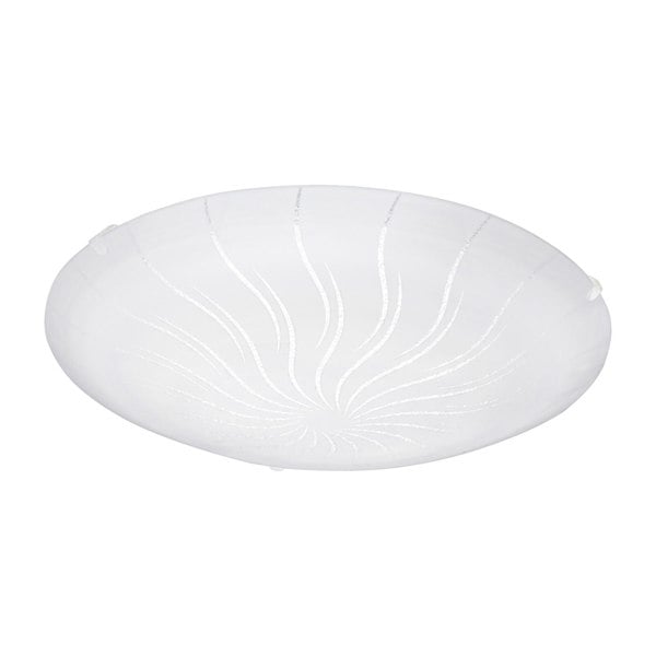 Wall Flush Ceiling Light White Shade Granille White Clear Glass Bulb LED 11W Inc Loops