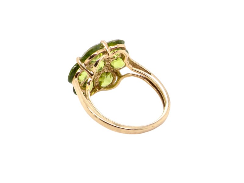 A Peridot dress ring rear view