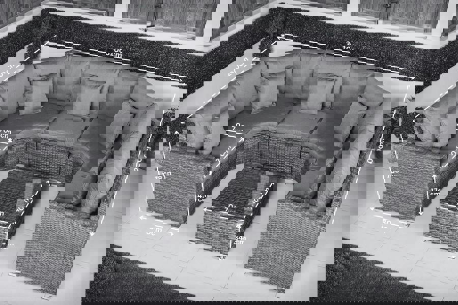 Giardino Santorini 5 Seat Modular Sofa Rattan Garden Furniture Set Outdoor Lounge Coffee Table