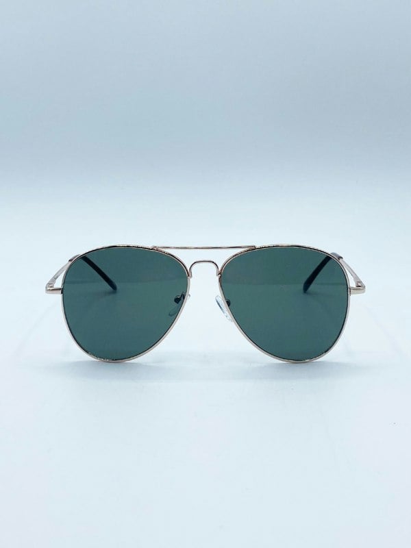 SVNX Gold Frame Aviators with Khaki Lenses