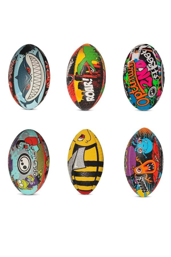 Cartoon Rugby Ball – Illustrated Kids' Training Ball, Multiple Designs - Optimum