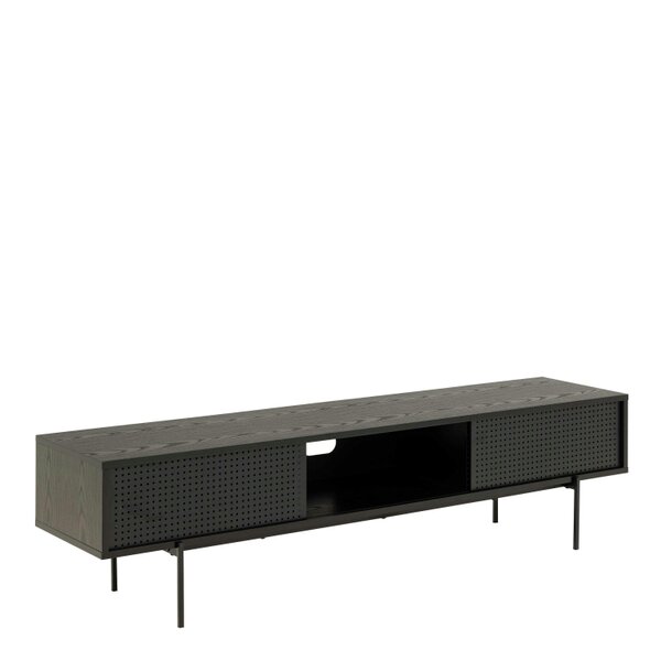 Wyld Haus Cambridge Industrial Black Mesh TV Unit in Black