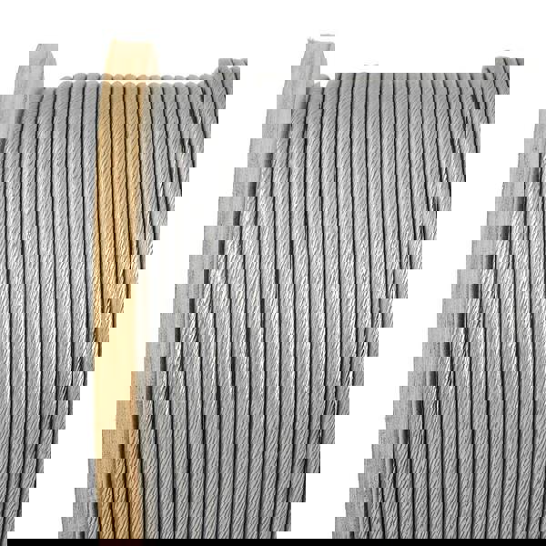 Galvanised Steel Wire Rope 7X7 1.5MM - 4MM 100M Reel (Clear PVC Plastic Coated Metal Cable)