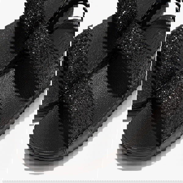FitFlop LULU GLITTER Womens Back-Strap Sandals Black Glitter