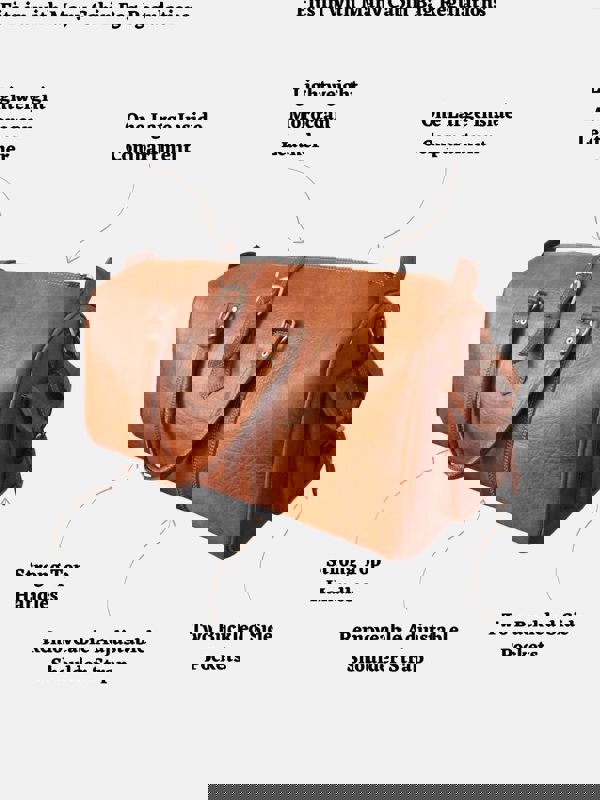 Berber Leather The Rabat Leather Overnight Bag in Tan