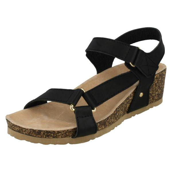 Down to Earth Ladies Down To Earth Mid Wedge Ankle Strap Sandals