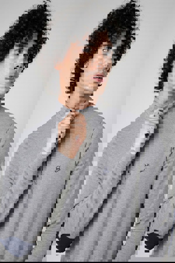 ENORSIA Elbow Patch Half Zip Sweatshirt