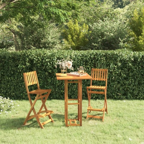 Berkfield Folding Outdoor Bar Stools 2 pcs Solid Wood Acacia