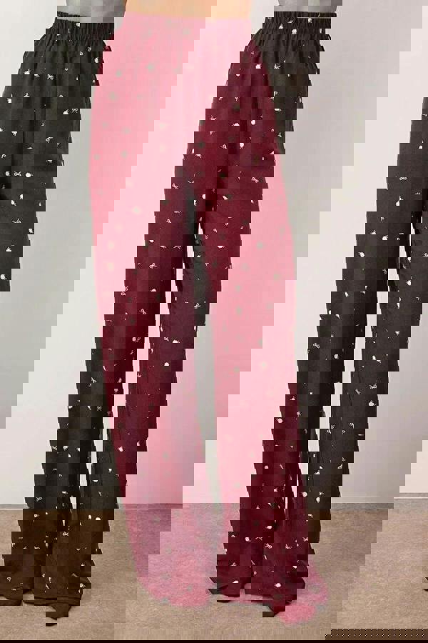 WOVCOR 2-Piece Printed Shally Woven Pajama Set