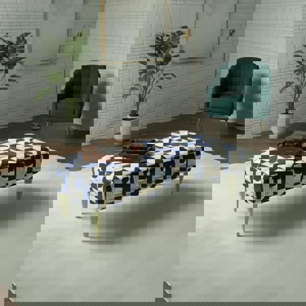 Handcrafted UK Upholstered Ottoman with Fixed Top Design