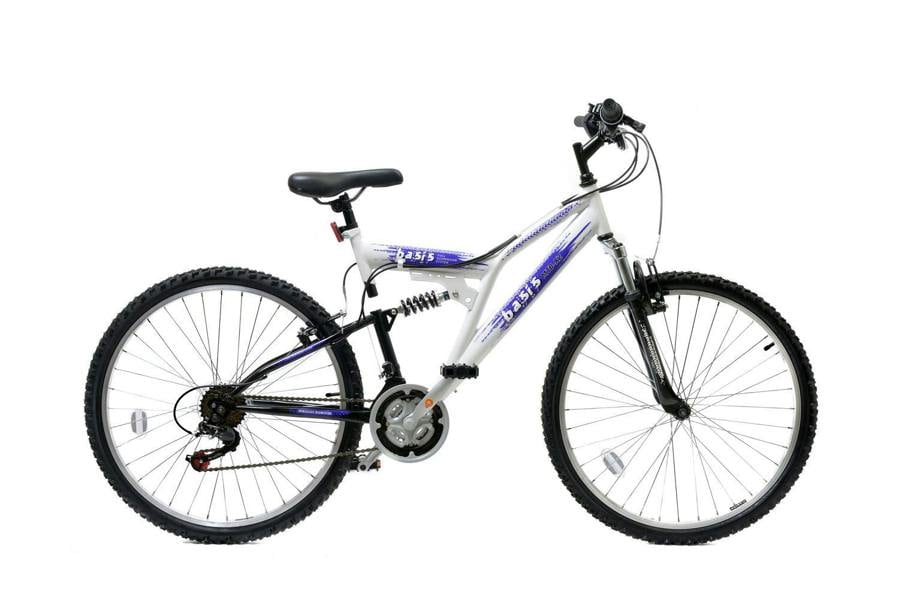 Basis Bikes Basis 2 Full Suspension Mountain Bike - 26" Wheel - 18 Speed White Purple
