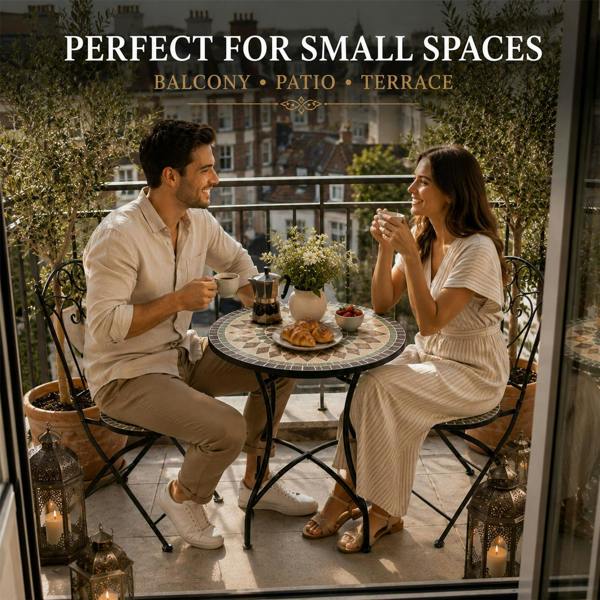 60cm Marrakech Mosaic Bistro Set image 7