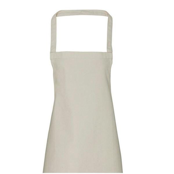 Premier Unisex Adult Cotton Bibbed Apron - Natural