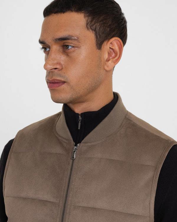 Steel & Jelly Gidea - Suede Look Puffer Gilet