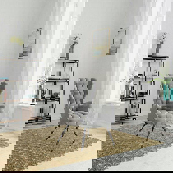 Dorel Home Dalton Accent Chair in Velvet Grey