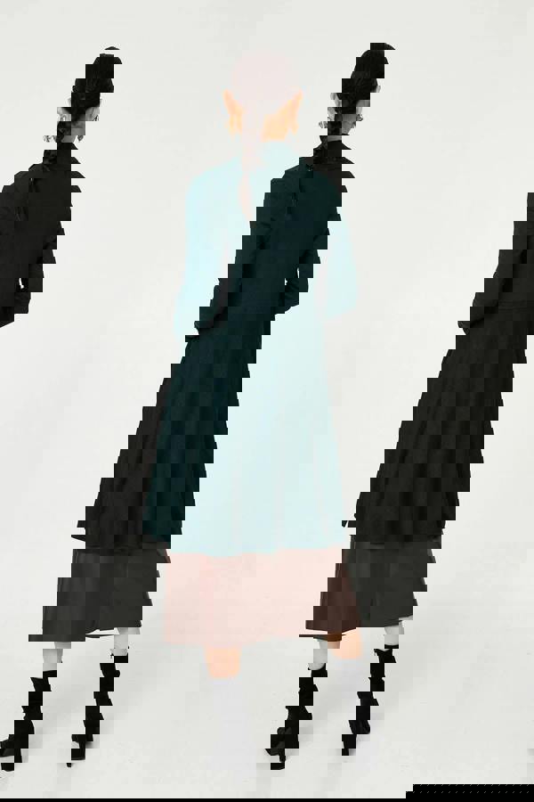 Green | Open Front Longline Relaxed Cardigan