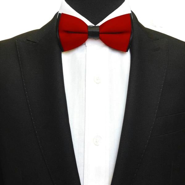Burgundy & black double coloured bow tie
