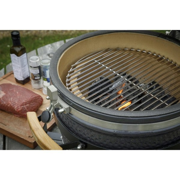 40cm Ceramic Kamado Egg BBQ Grill & Smoker - Charcoal & Wood Fired Garden Cooker - LoopsDirect