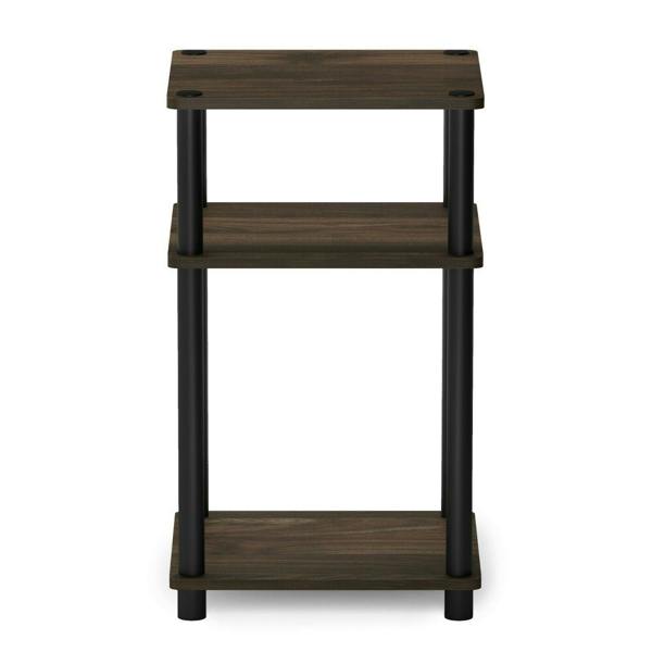WALPLUS Just | Modern Furniture Piece for Stylish and Functional Home Use | 3 Tier Turn N Tube End Table, Columbia Walnut/Black