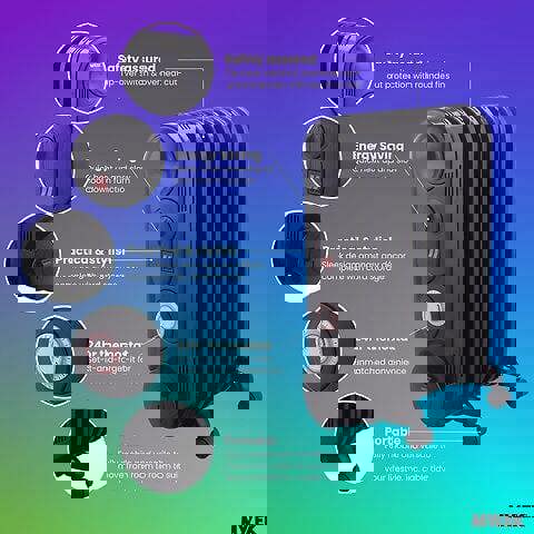 Mylek Oil Filled Radiator Electric Heater, Portable, Thermostat and 24hr Timer, Black