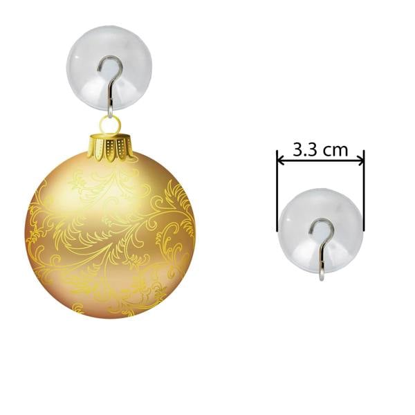 33mm 12 Pack Suction Cup Metal Hooks for Smooth Surfaces, Reusable Clear Hold image 9