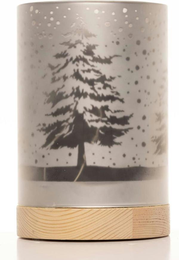 15cm and 20cm Christmas Decorated Vase Table Lamp, Forest Snowfall Scene, Silver, Warm White LED image 6