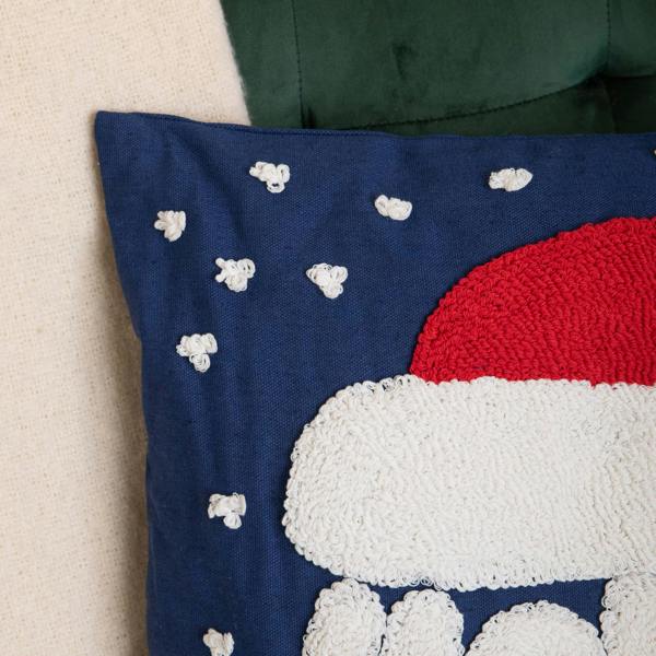 Samuel Alexander 44cm Dark Blue Ho Ho Ho Santa Hat Soft Christmas Decorative Cushion