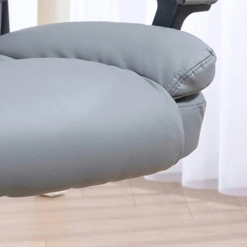 Bobobiy Office Chair, Computer Desk Chair, Mid Back Executive Chair with Adjustable Height and Swivel Rolling Wheels for Home Study, Light Grey