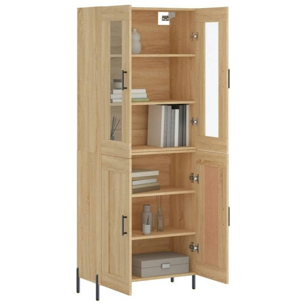 Berkfield Highboard Sonoma Oak 69.5x34x180 cm Engineered Wood