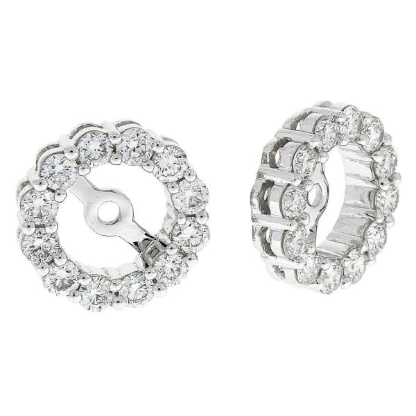 Sarah Layton 18ct White Gold Diamond Halo Earring Jackets, 0.61ct