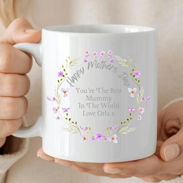 Personalised Happy Mother's Day Pretty Flowers Mug