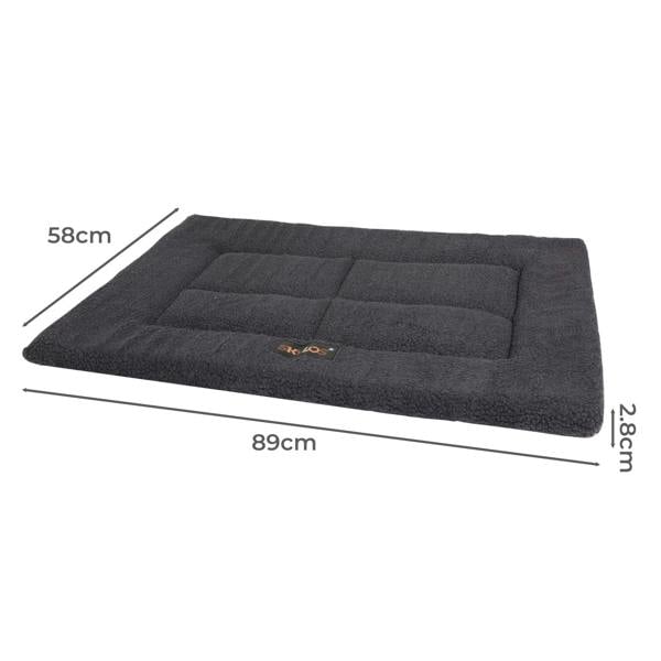 SKYLOS Large Dog Bed Foam Mattress Plush Pet Bed Non Slip Crate Mat XL 89x58cm