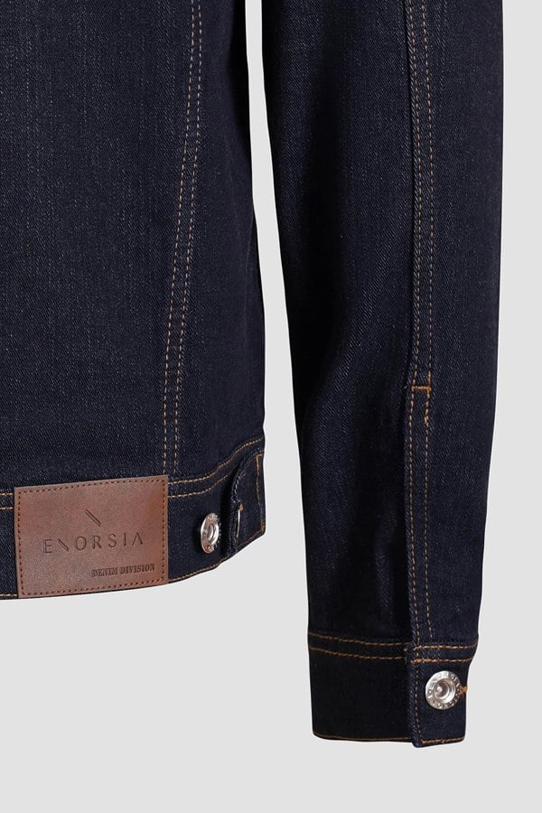 ENORSIA Long Sleeve Raw Denim Jacket