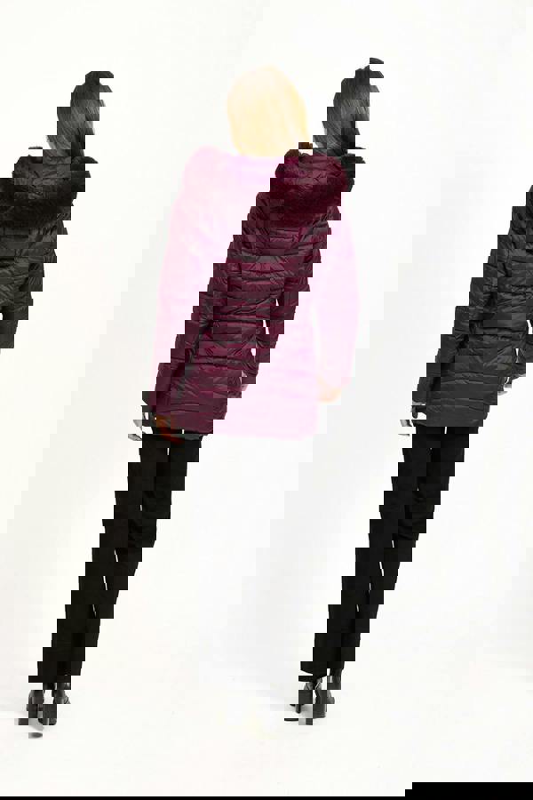 Mudflower Quilted Jacket With Detachable Fur Hood