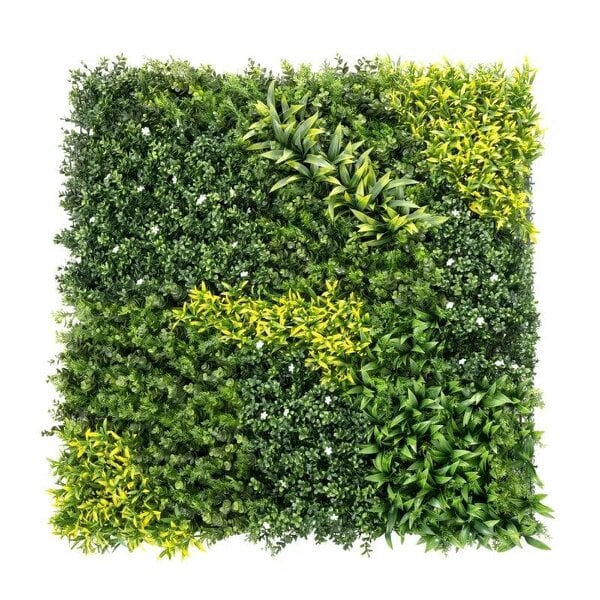 Artificial Plant Wall Panel, 100x100 cm Artificial Grass Backdrop Wall, Green