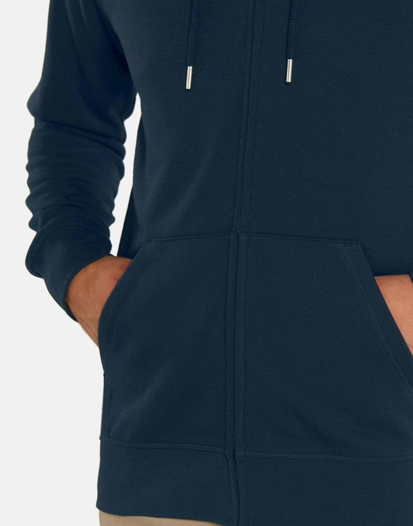 Men's Organic Cotton Zip-up Hoodie – French Navy - British Boxers