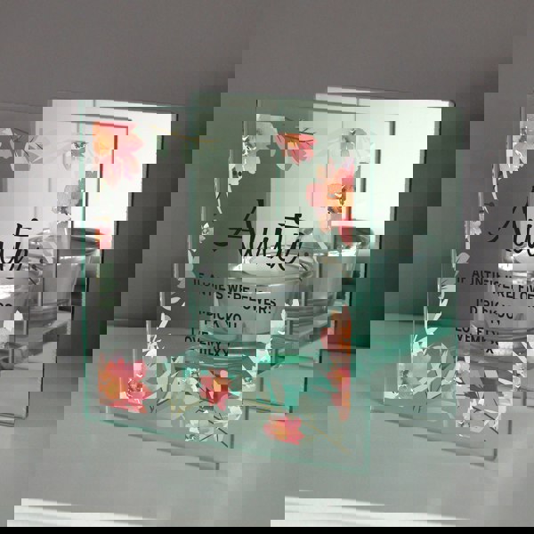 Personalised Memento Company Personalised Floral Sentimental Mirrored Glass Tea Light Candle Holder