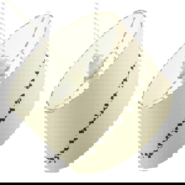 Flying Swans Lamp Shade in Light Cream Linen Fabric with Cotton Inner Image 3